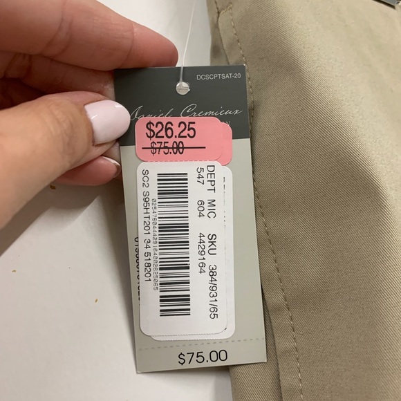 NWT Daniel Cremieux Signature Collection Men’s Khaki Shorts - sz 34W - Picture 7 of 7